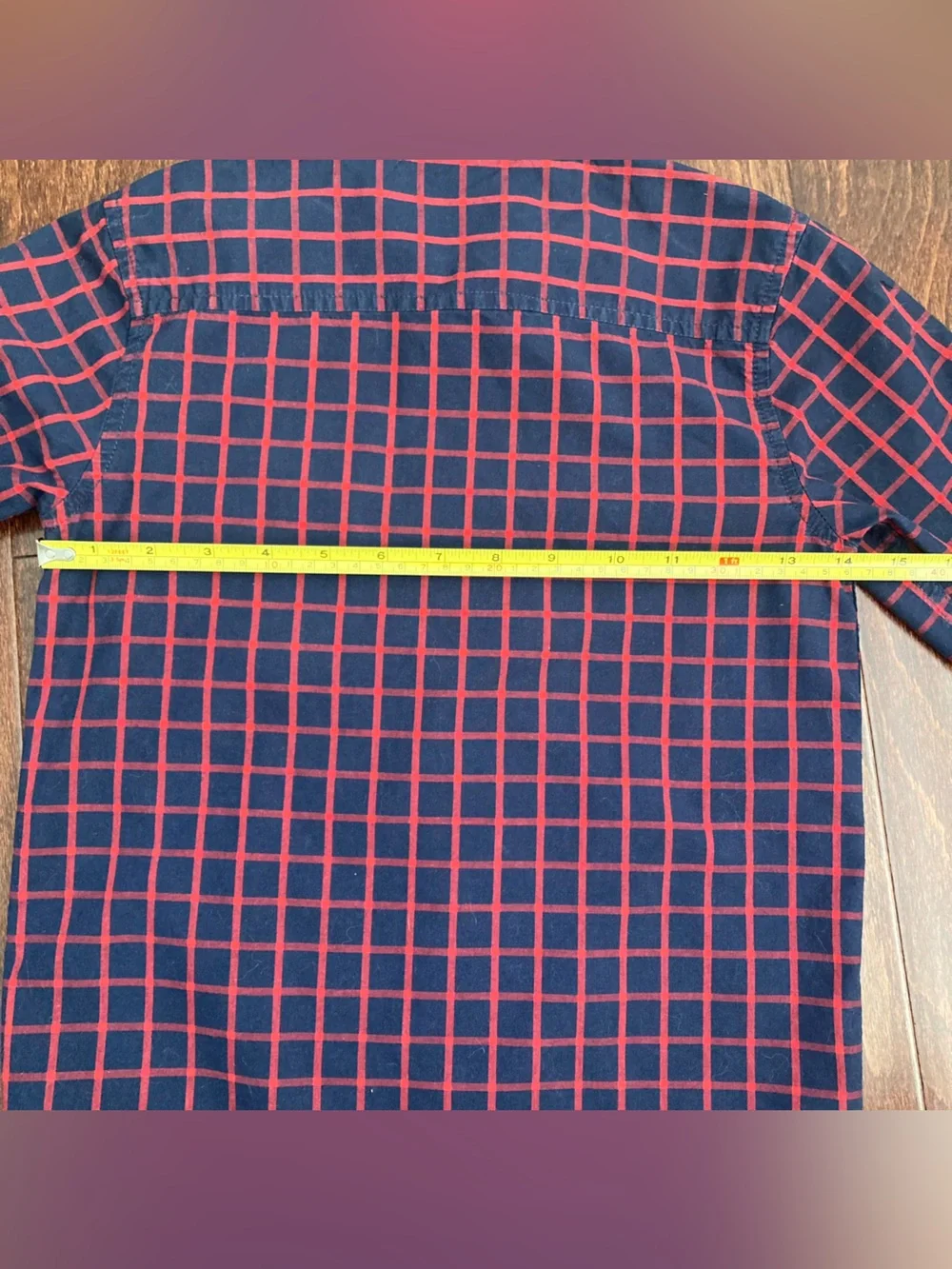 Gymboree Plaid Collared Button Down Boys Dress Shirt Navy Blue Red Size 5T